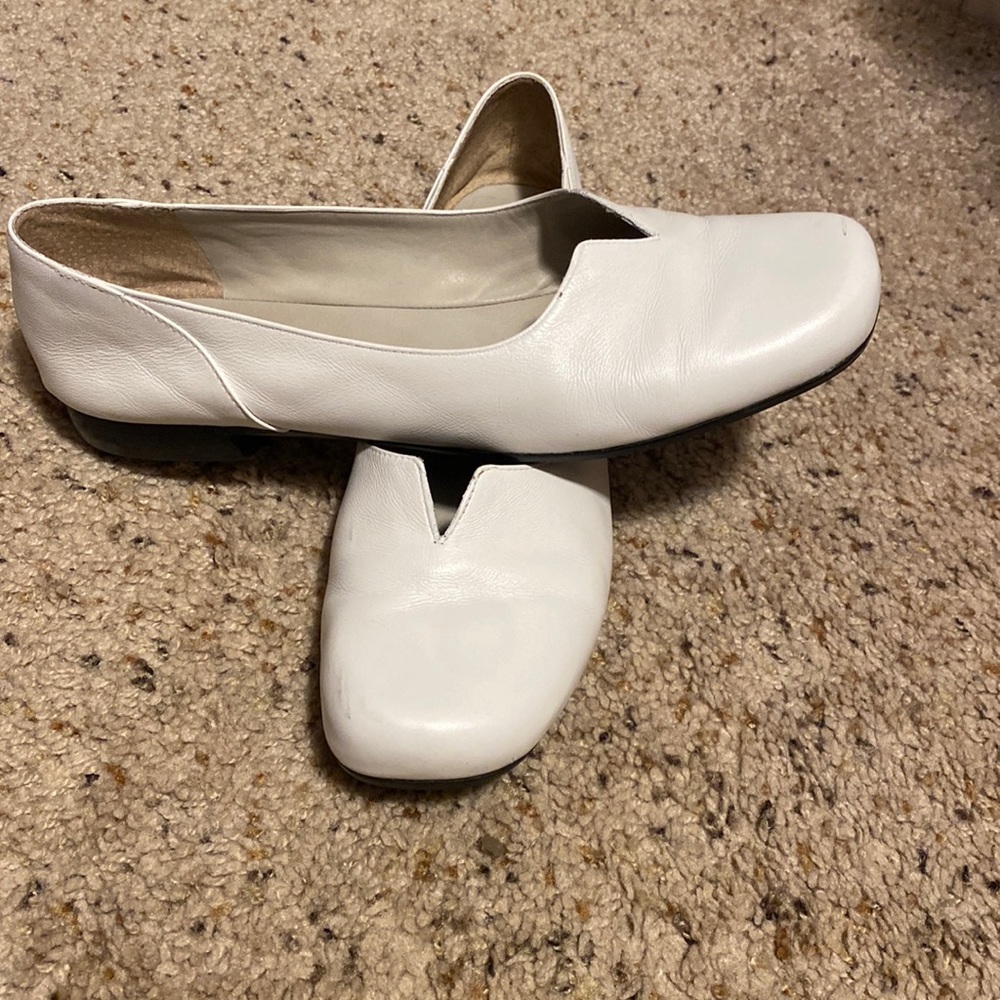 White slip on shoes